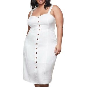 Good American The Bustier Jacquard Button Midi Dress size 5 (2XL) NWT